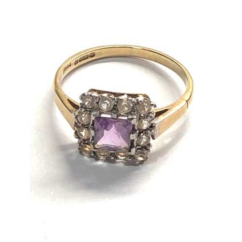 407 - 9ct Vintage Amethyst cluster ring weight 2.2g