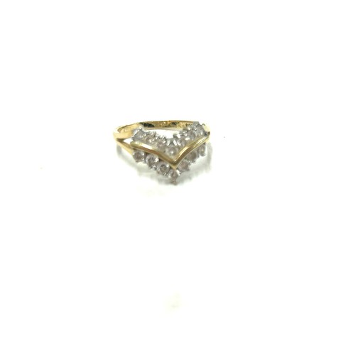 443 - 14ct gold stone set ring weight weight 2.4g