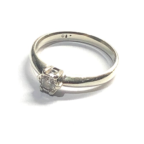 408 - 9ct White gold diamond solitaire ring weight 1.8g