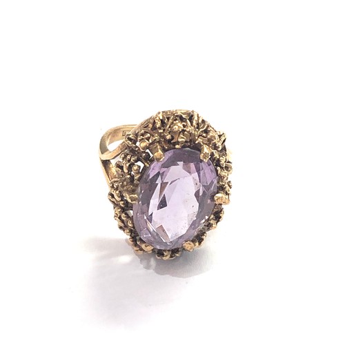 409 - 9ct Vintage amethyst ring weight 6g