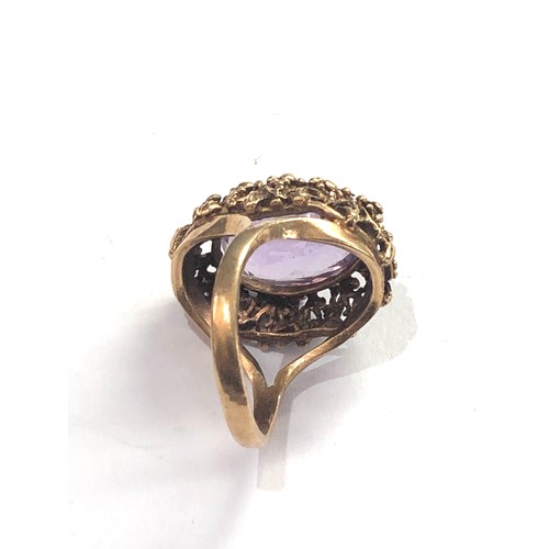 409 - 9ct Vintage amethyst ring weight 6g