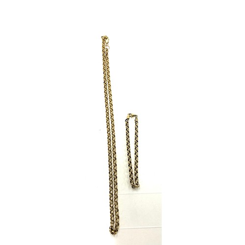 404 - Ladies 9ct gold belcher necklace and bracelet set, total weight approximately 17.3grams