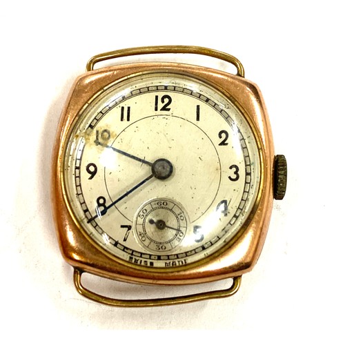 410 - Vintage 9ct gold cased watch, untested