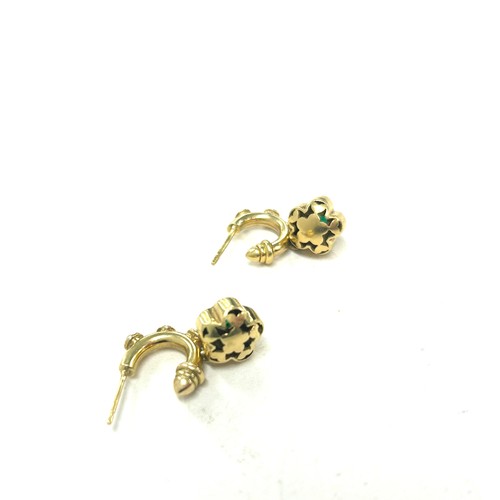 401 - Ladies 22ct gold stone set heart design earrings marked sopanka 22 total weight 10 grams