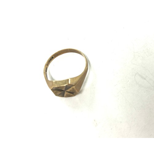 435 - Gents 9ct gold ring, total weight approximately 4grams, hallmarked, ring size Y