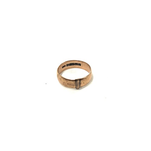 396 - Vintage 9ct gold buckle ring, hallmarked, total weight approximately 4.1grams, ring size S