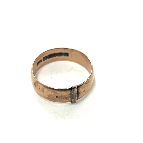 396 - Vintage 9ct gold buckle ring, hallmarked, total weight approximately 4.1grams, ring size S