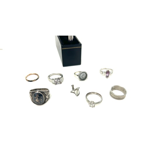 448 - Selection of silver jewellery includes rings, bracelet etc