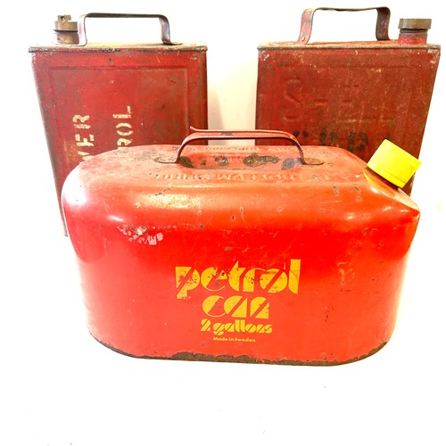 174 - Vintage Shell motor spirit Mex petrol can and 2 others