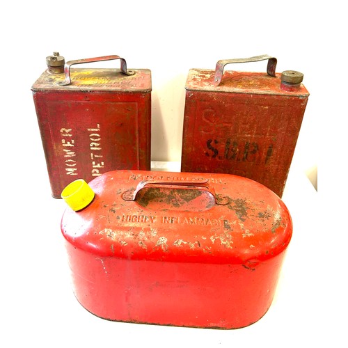 174 - Vintage Shell motor spirit Mex petrol can and 2 others