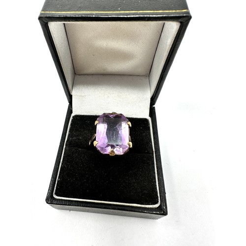 183 - 9ct gold  amethyst cocktail ring (5.6g)