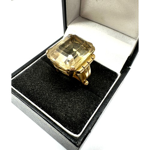 85 - 14ct  gold vintage citrine ornate ring (9.3g)