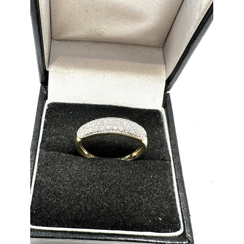 94 - 9ct gold  diamond half  ring (1.5g)