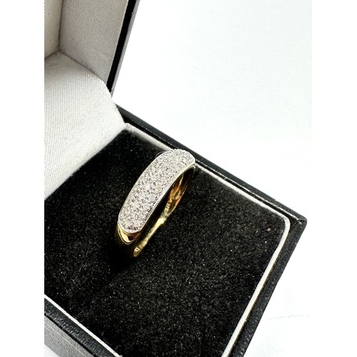 94 - 9ct gold  diamond half  ring (1.5g)