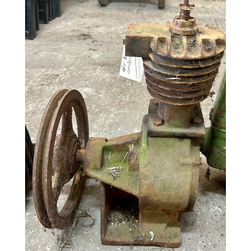 100K - Vintage Lister water pump, belt driven compressor, head of lister engine, all untested