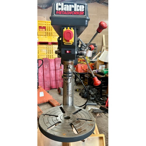 101G - Clarke Metal worker pillar drill with accessories, in working order