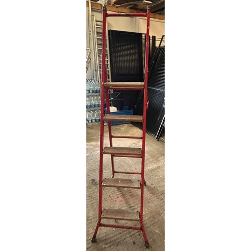 101R - Pair Belldry Lofty metal and wooden step ladders, overall height 74 inches