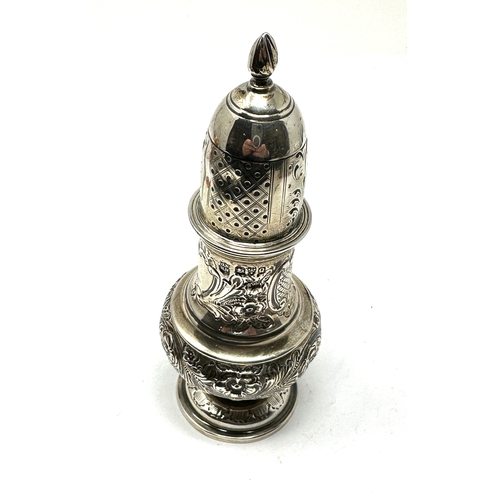 10 - Antique silver pepper caster chester silver hallmarks