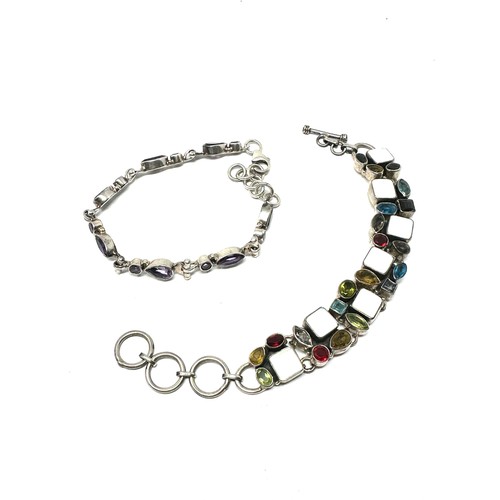 272 - 2 x .925 Gemstone set bracelets (48g)