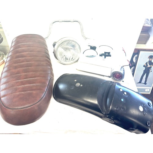 303 - Selection of motor cycle parts includes wing mirrors, handles etc