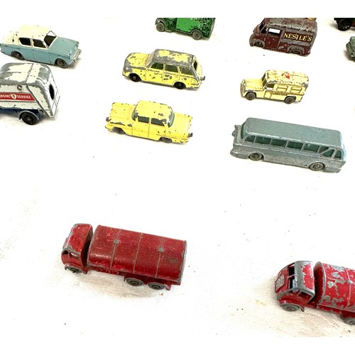 130 - Selection of vintage toy cars includes Lesney match box etc