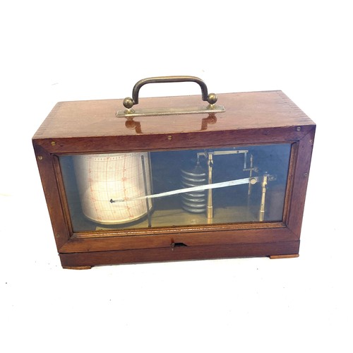 523 - Vintage wooden framed barograph, untested