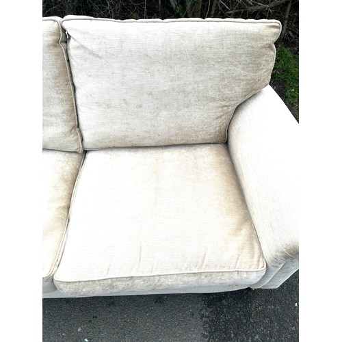 590 - Laura Ashley beige two seater with arm protectors and two cushions measures approx 73 inches wide by... 