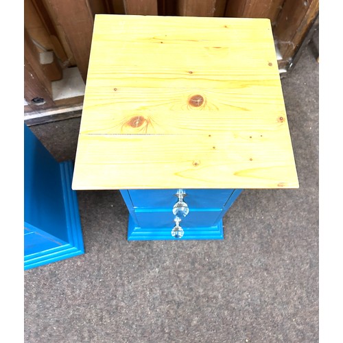 560 - Pair of two drawer painted pine bed sides measures approx 23 inches tall by 12 inches wide by 12 inc... 