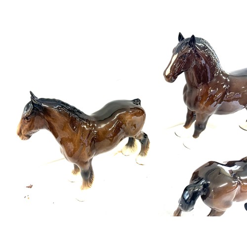 92 - Three Beswick horse figures, Overall good condition, one horse has chips to ears