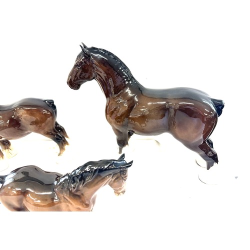 92 - Three Beswick horse figures, Overall good condition, one horse has chips to ears