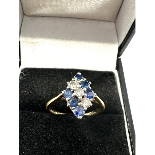 433A - 9ct Gold Sapphire & Diamond Dress Ring (2g)