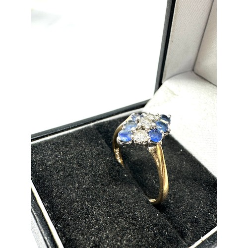 433A - 9ct Gold Sapphire & Diamond Dress Ring (2g)