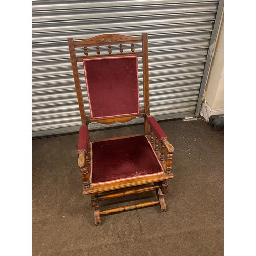 545 - Vintage wooden framed rocking chair