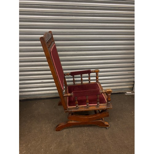 545 - Vintage wooden framed rocking chair