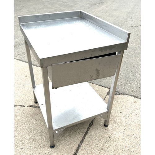 100D - Stainless steel table / table with drawer, approximate measurements Height 37 inches. Width 27 inche... 