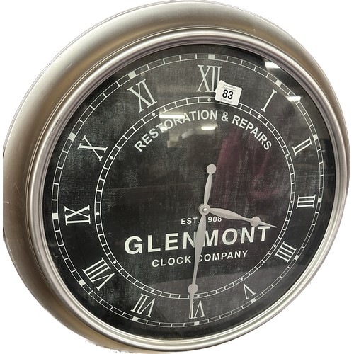 83 - Large wall hanging Glenmont clock diameter approx 23 inches