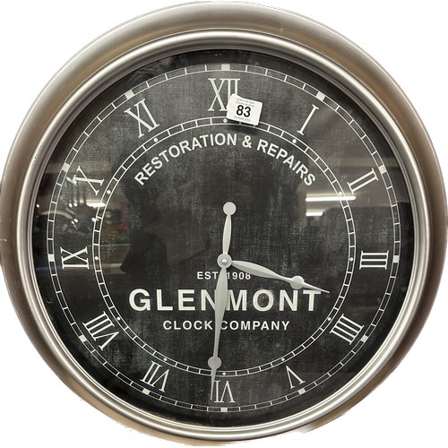 83 - Large wall hanging Glenmont clock diameter approx 23 inches