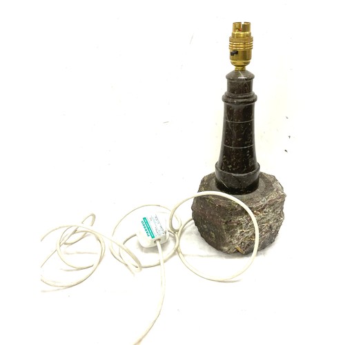 93 - Vintage Cornish Serpentine light house lamp