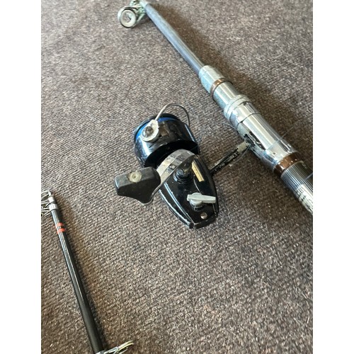 222 - Selection of fishing equipment to include sea fishing and match fishing rods and fishing tackle