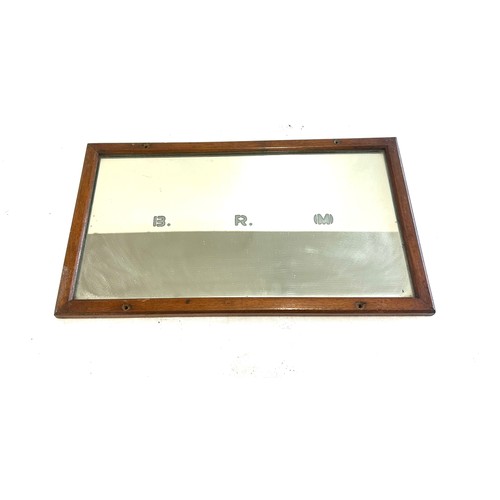 79 - Railway mirror measures approximately 16 inches by 9 inches