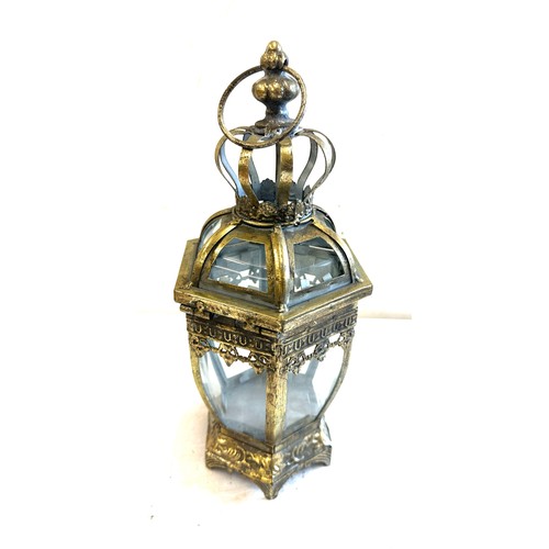 138 - Gold lantern height approx 14 inches tall