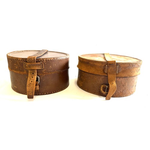 29 - 2 Vintage leather collar cases