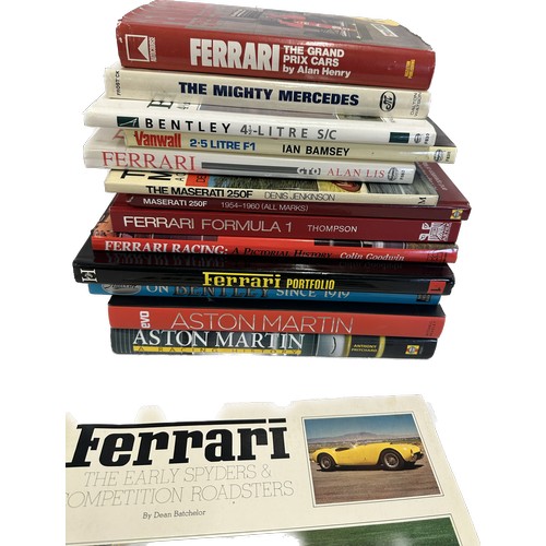 307 - Selection of motoring and motor racing books to include Ferrari- The Early Spyders, The Mighty Merce... 