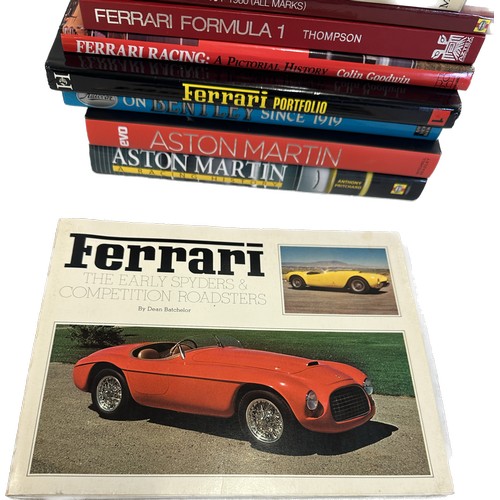 307 - Selection of motoring and motor racing books to include Ferrari- The Early Spyders, The Mighty Merce... 