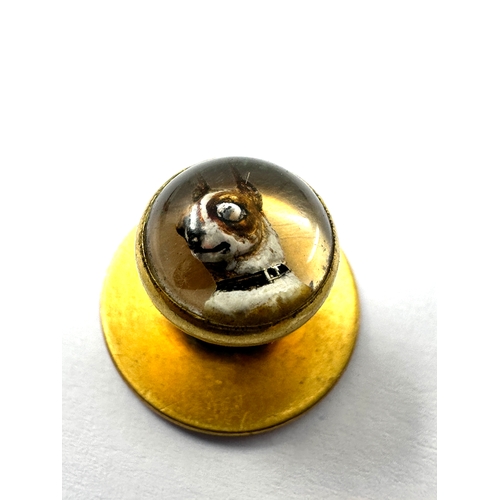 130 - Antique gold Essex crystal the dog crystal measures approx 9mm dia the gold stud measures approx  15... 