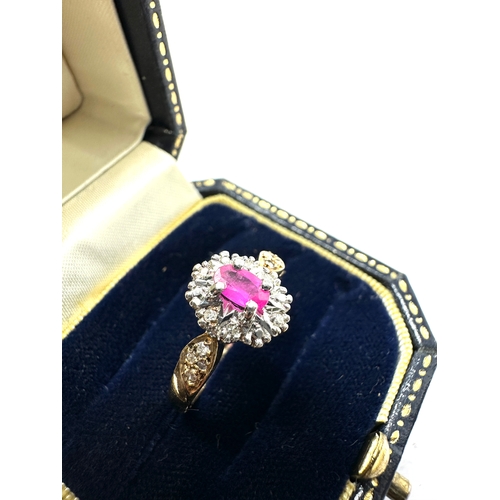 138 - 9ct gold ruby & diamond ring weight 3g