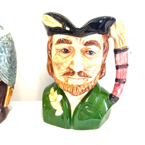 211 - Selection of 5 vintage Toby/ Character jugs includes Long John Silver, musical jug etc