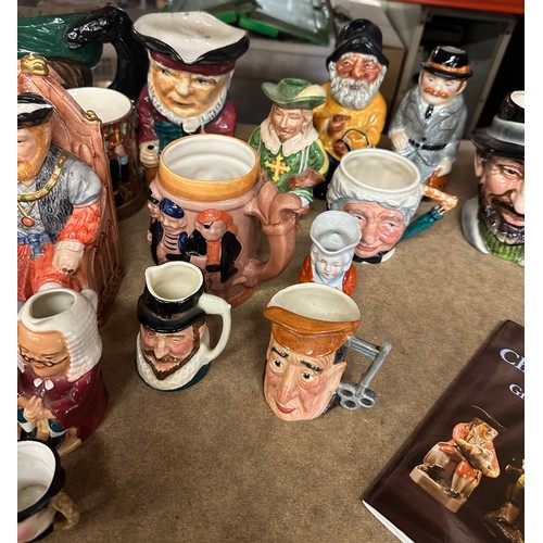 353 - Large selection of Toby/ Character jugs, 30+ in total, includes Shorter and sons, Royal Doulton, Bes... 