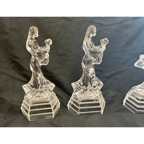 142 - 4 Glass lady figures by RCR includes Ballerina, mother and child etc