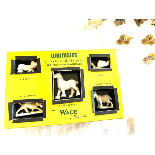 98 - Selection of vintage Wade Whimsies includes boxed Zoo set, North american animals etc